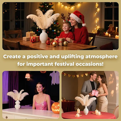 Piokio 20pcs Natural Champange Ostrich Feathers 10-12 inch (25-30cm) Bulk Feathers for Wedding Party Centerpieces, Home Decoration and DIY Clothing, Gatsby Decorations