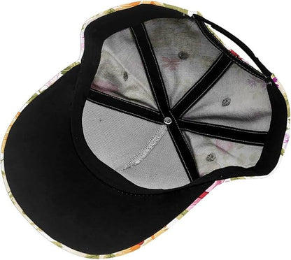 Floral Baseball Cap for Women Fashionable Adjustable Dad Hat Low Profile Running Hat for Summer Sporting Working Hiking