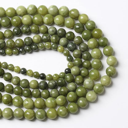8MM 45PCS Natural Stone Chinese Green Jade Loose Beads for Jewelry Making DIY Bracelet Necklace 1 Strand