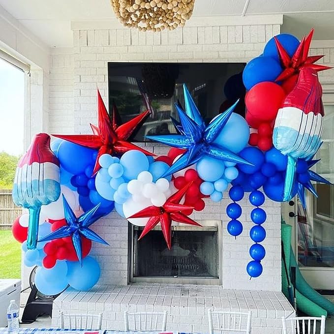 Togvu Royal Blue Balloons Different Sizes, 123 Packs Matte Blue Balloons, Pack of 18 12 10 5 Inch Premium Balloons Garland Arch Kit for Birthday Graduation Baseball Nautical Party Decorations