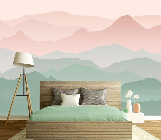 Eierme-Mountain Landscape Background Mural Wallpaper Peel and Stick 90" x 67"