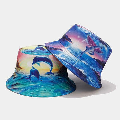 Quanhaigou Bucket Hat for Men Women,Packable Reversible Printed Sun Hats,Fisherman Outdoor Summer Travel Hiking Beach Caps