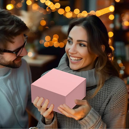 Gift Box 8x8x4 Inch with Magnetic Closure Lid Pink Gift Boxes For Presents,Bridesmaid Gifts Box,Birthday Gift box,Luxury for Gift Packaging, Magnetic Gift Box for Wrapping Gifts(Pink)