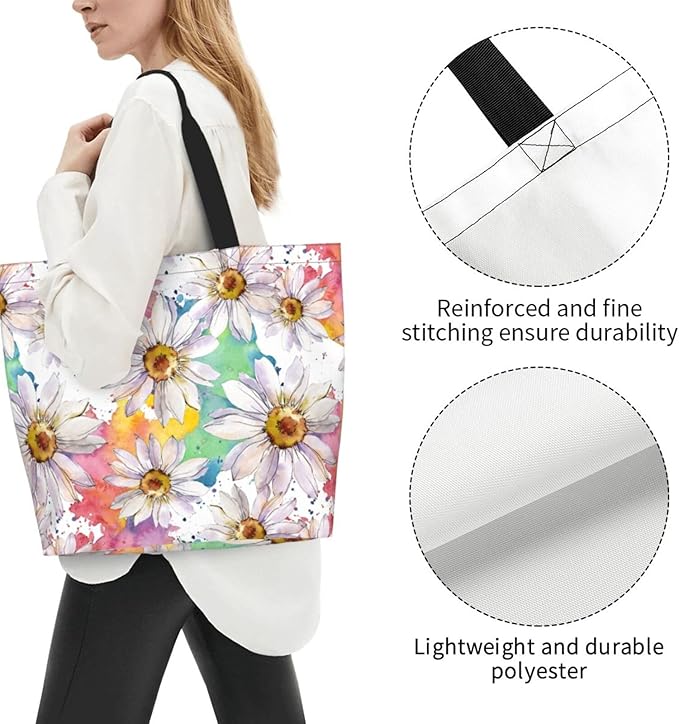 Sunflower Tote Bag For Women, Waterproof Shoulder Bags Big Reusable Grocery Handbag For Shopping Picnic Work Beach