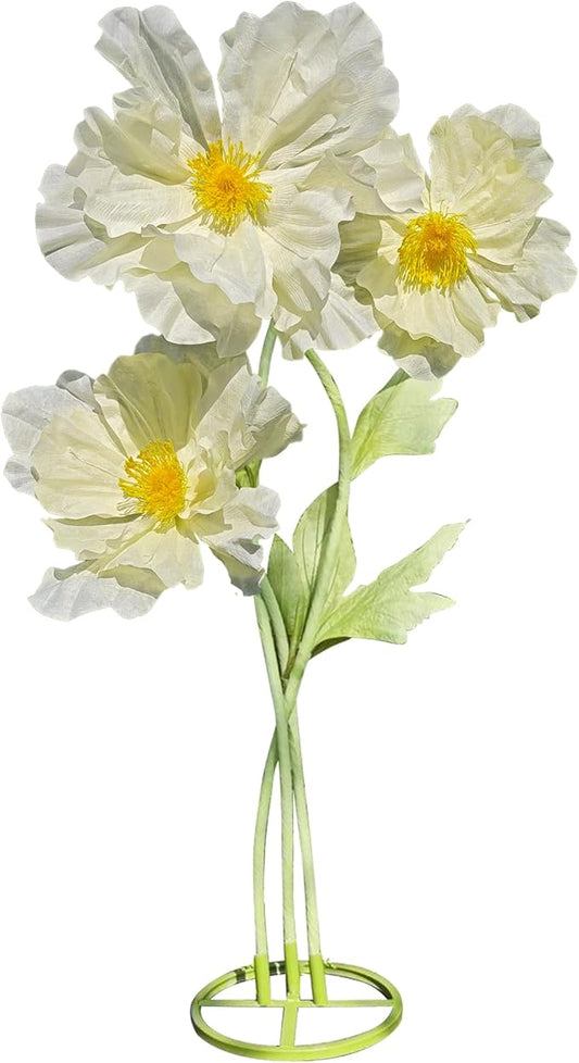 Large Giant Artificial Flowers Decoration - Indoor Outdoor Decor Huge Paper Flower, Faux Flowers for Home/Office/Living Room/Wedding Ceremony Party/Birthday Party 3pc (Yellow)