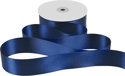 MEEDEE Navy Satin Ribbon 1-1/2 Inch Navy Blue Ribbon Lux Double Faced Satin Ribbons by 50 Yards Navy Blue Polyester Ribbons for Crafts, Weddings, Flower Bouquet, Holiday Decorating