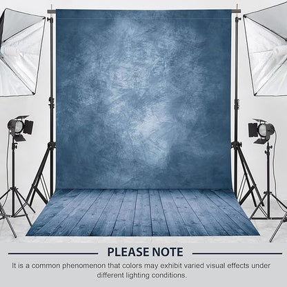 Professional Abstract Portrait Photography Backdrop,Wall with Wood Floor Backdrop for Kids Photography Baby Newborn Cake Smash Photo Shoots Hypoallergenic Fabric Photography Props(Blue-6x9ft)