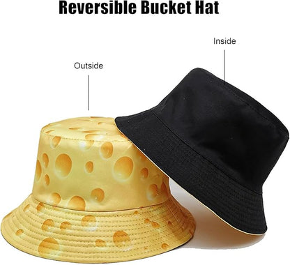 Bucket Hat for Women Men, Cotton Reversible Double Side Wear Sun Hats Beach Fisherman Hat