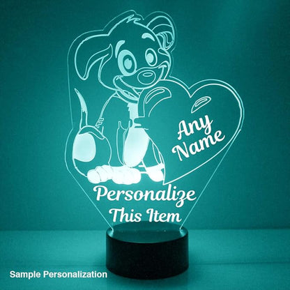 Custom Love & Heart LED Sign Night Light Lamp with Remote, Light Up Display with Personalized Name or Image, Customized and Made in The USA, Clear Acrylic Home Decor Design with 16 Colors, 4 Modes