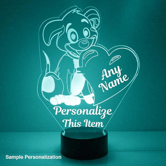Custom Love & Heart LED Sign Night Light Lamp with Remote, Light Up Display with Personalized Name or Image, Customized and Made in The USA, Clear Acrylic Home Decor Design with 16 Colors, 4 Modes