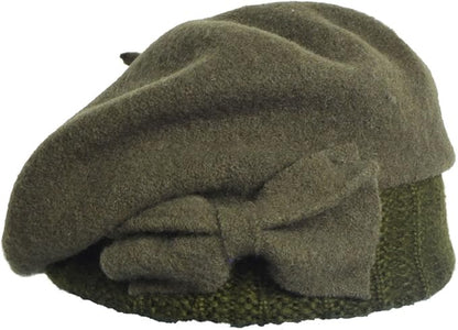 VECRY Lady French Beret 100% Wool Beret Floral Dress Beanie Winter Hat