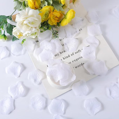 ATFL 2.2'' White Rose Petals Artificial,5000 Pcs White Silk Flower Petals for Weddings,Petalos De Rosas Artificialea para Decoracion
