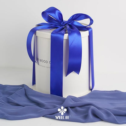 MEEDEE Royal Satin Ribbon 2 Inch Royal Blue Ribbon Lux Double Faced Ribbons by 25 Yards Silk Ribbons for Gift Wrapping, Crafts, Satin Weddings, Flower Bouquet, Holiday Decorating