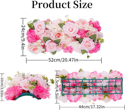 Flower Centerpieces for Tables - 10 Pack Wedding Arch Artificial Flowers Pink Arrangements Center Piece for Reception, Living Room, Kitchen, Dining Table Runner Decorations(20.5 * 9.4''/52 * 24cm)