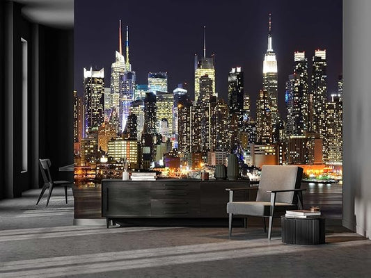 Cliouar-New York City Skyline viewed from Weehawken New Jersey Peel and Stick 90" x 67"