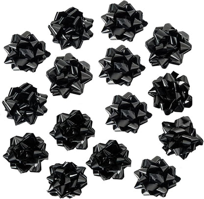 CHOIEO 15 Pcs Gift Bows Assortment, Decor for Christmas, Birthdays, Weddings, Holiday Embellishments, Presents, Wrapping Paper, Anniversaries, Baby Showers, Bridal Showers, Hanukkah (Black)
