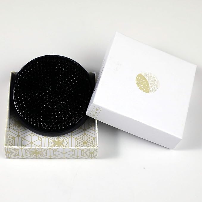Wazakura Made in Japan Ikebana Tool Kit - Koryu Scissors + Black Kenzan Flower Holder, Japanese Floral Arrangement Set, Florist Shears and Pin Frog Gift Box Set - Koryu and Black Kenzan 3-1/4" (80mm)