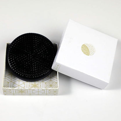Wazakura Made in Japan Ikebana Tool Kit - Koryu Scissors + Black Kenzan Flower Holder, Japanese Floral Arrangement Set, Florist Shears and Pin Frog Gift Box Set - Koryu and Black Kenzan 3-1/4" (80mm)