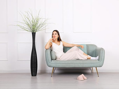 Leewadee Decorative 41 inches Tall Floor Vase for Living Room Home Decor, Black, Resin