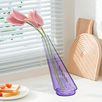 Mini Gradient Glass Vase, Exquisite Desktop Decorative Vase, Pro Glass Replacement (Red)