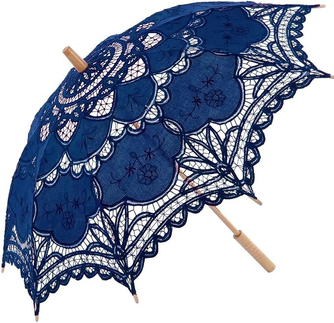 Lace Parasol Umbrella Vintage Wedding Bridal Lace Umbrella for Decoration Photo Tea Party 32 Inch Adult Size