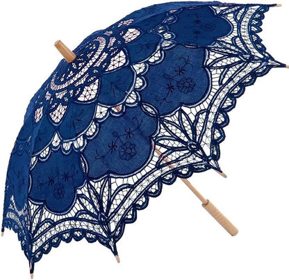 Lace Parasol Umbrella Vintage Wedding Bridal Lace Umbrella for Decoration Photo Tea Party 32 Inch Adult Size