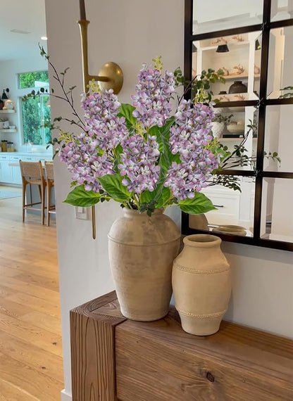 Artificial Lilac Flowers 30" Tall – Set of 3 Silk Lilac Flower Stems for Home Decor, Wedding Centerpieces, Faux Floral Arrangements – Light Purple Artificial Flowers for Vase, Spring & Farmhouse Décor