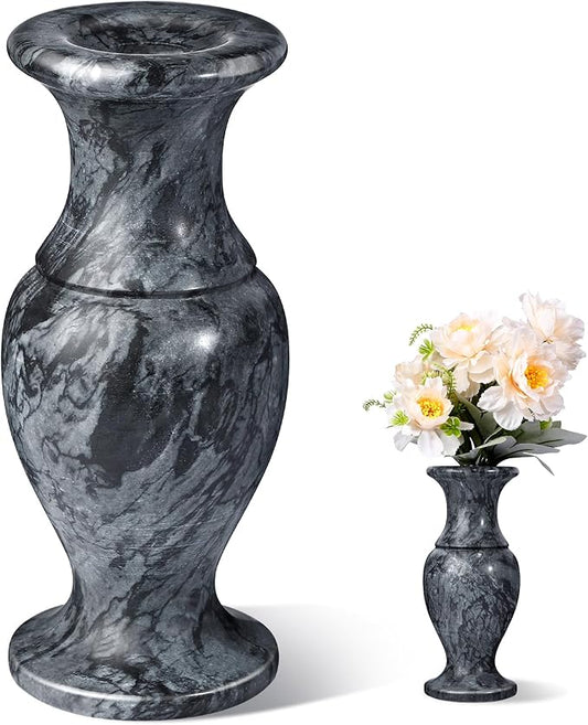 Natural Marble Cemetery Vases for Grave Heavy Headstone Vases for Cemetery is Used to Display Flowers and Artificial Flowers, Suitable for Decorating Cemeteries and Memorial Tombs