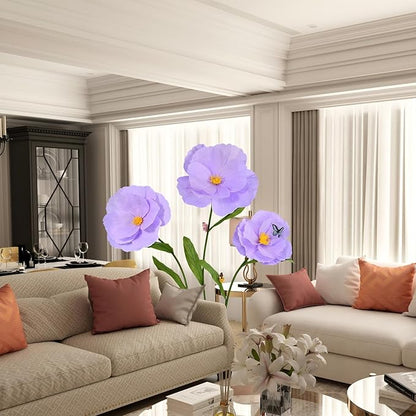 5.8 Ft Giant Artificial Flowers,Large Paper Flower,Huge Poppy Flowers Decoration for Wedding,Hotel,Office,Window Display and Home Farmhouse Decor(Purple)