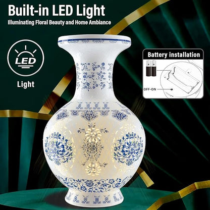 3D Puzzle Vase, 160 Curved Pieces DIY Flower Vase Craft Kit & 3D Puzzles for Adults, Creative Jigsaw Art Project Home Décor Centerpiece, (C-Blue White Porcelain)