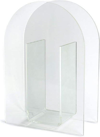 Acrylic Vase Modern Arch Shape Vase for Wedding Party Flowers Centerpieces Home Office Decor (Clear)