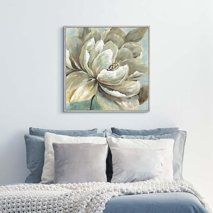 Framed Peony Canvas Wall Art - Abstract Floral Painting Vintage Botanical Picture Modern Traditional Flower Artwork Prints for Bedroom Living Room