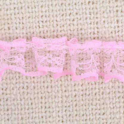 10 Yards Pleated Organza Pink Lace Edge Gathered Mesh Trim Ribbon 0.9 Inches Vintage Edging Trimmings Fabric Laces Trim Sewing Crafts Lace for Gift Wrapping Dress Decoration Wedding Bouquet