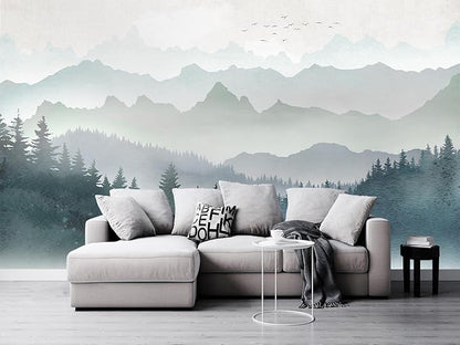 Cliouar-Mountain Peaks Woods Bedroom Living Room Decoration Mural Wallpaper 103" x 69"(Not Self-Adhesive)