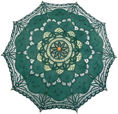 Lace Parasol Umbrella Vintage Wedding Bridal Lace Umbrella for Decoration Photo Tea Party 32 Inch Adult Size