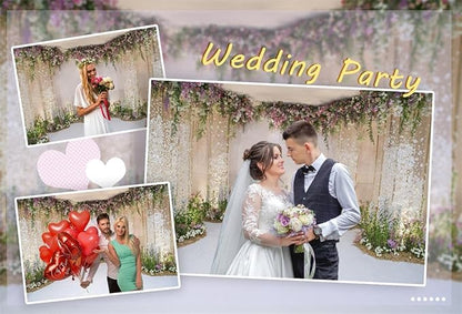 AOFOTO 7x7ft Wedding Backdrop Romance Archway Bridal Shower Flowers Wall Curtain Cradle Ceremony Banner Background for Photography Vinyl Anniversary Birthday Party Decoration Photoshoot Studio Props