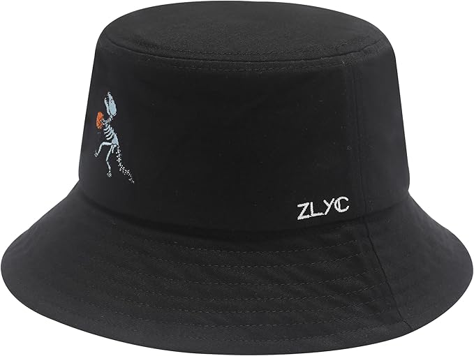 ZLYC Unisex Fashion Embroidered Bucket Hat Summer Fisherman Cap for Men Women