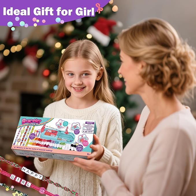 IFLOVE Arts and Crafts for Kids Ages 8-12,Friendship Bracelet Making Kit for Girl,DIY Arts and Crafts Maker for Kids,Jewelry Making Kit Christmas Gifts for Ages 6 7 8 9 10 11 12 Year Old (Purple)