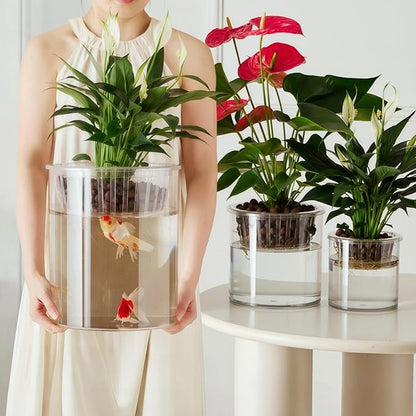 3 Acrylic Cylinder Clear Vase, Extra Large Unbreakable Plastic Flower Vases for Home Decor Centerpieces Hydroponic Plant Flower Shop Decorative (D 9.8" -D7.9 -D D6)