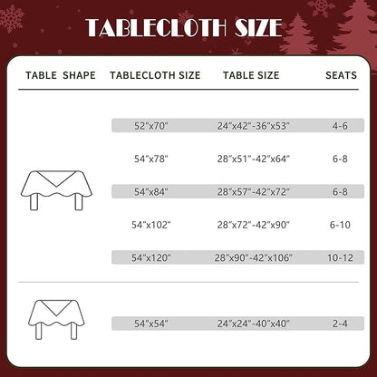 Christmas Rectangle Table Cloth,100% Waterproof Tablecloth,Christmas Decorations for Home, Vinyl Tablecloth Plastic Table Cover for Party，Picnic,Dining,Outdoor 54" x 102",Christmas Trees