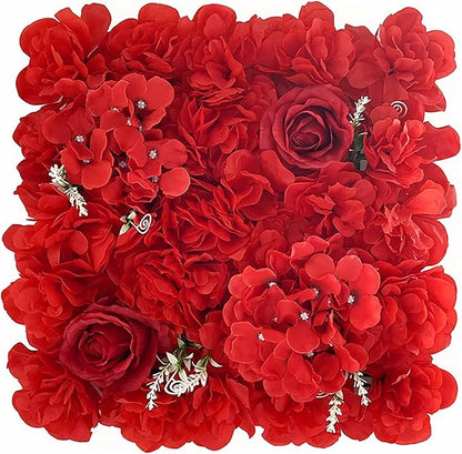 Flower Wall Backdrop, 12PCS 10.6"-15.7" Artificial Flower Wall Panel with Various Styles, 3D Floral Wall Decor for Wedding Photo Background Festive Party Home Decoration (F003, 13.8 * 13.8in)