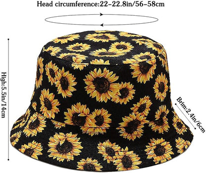 Malaxlx Unisex Bucket Hat Beach Sun Hat Aesthetic Fishing Hat for Men Women Teens, Reversible Double-Side-Wear