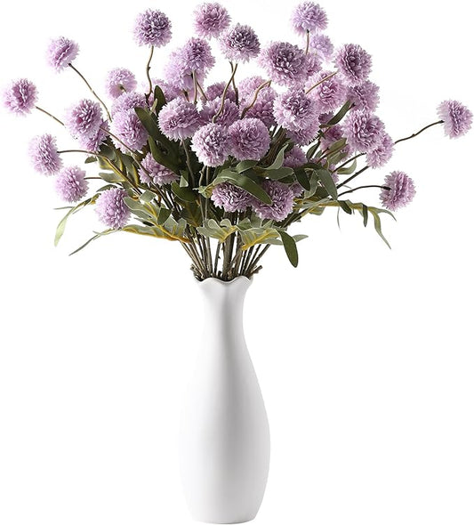 JAKY-Global Artificial Pompon Fake Mums 21in Faux Chrysanthemum Flowers for Spring DIY Bouquet Wedding Arrangements,Long Stem Spring Home Decor & Table Centerpieces