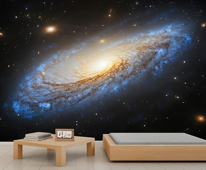 Spiral Galaxy Wall Mural, Outer Space 3D Wall Murals, Universe Wallpaper Mural, for Living Room Bedroom Large Wallpaper Indoor Decor 98.4" W x68.9 H