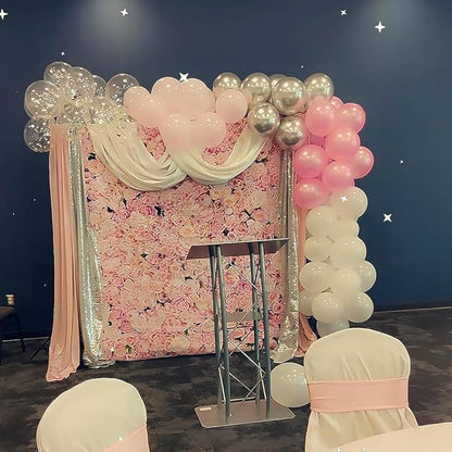 Silver Sequin Backdrop Curtains 2FTx8FT 2 Panels Sparkle Backdrop Curtain Drapes Glitter Backdrop Photo Background for Wedding Baby Shower Xmas Birthday Parties