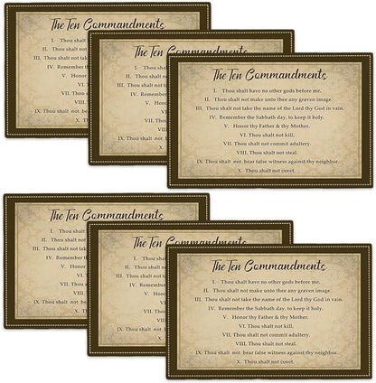 10 Commandments Placemats Set of 6, Ten Commandments Christian Religious Bible Verse Place Mats Washable Double-Sided Table Mats for Kitchen Dining Room Home Party Indoor Decor 6 PCS 12x18 Inch