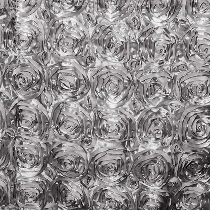 Efavormart Wonderland Rosette Premium Table Runners for Weddings Party Banquets Decor Fit Rectangle and Round Table - Silver
