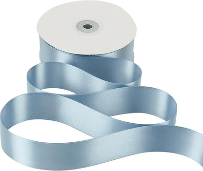MEEDEE Slate Blue Satin Ribbon - 1-1/2 inch Double Faced, 50 Yards for Christmas Tree, Weddings, Flower Bouquets