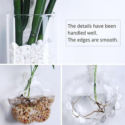 Wall-Mounted Acrylic Planter for Hydroponic Plants – Diamond Vase, Modern Transparent Design for Home & Office Decoration