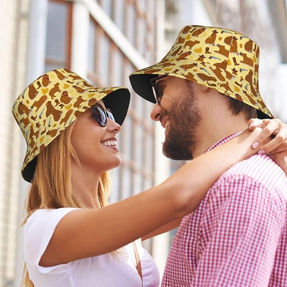 Cartoon Bucket Hat Summer Beach Travel Sun Hat Packable Fisherman Cap for Men Women
